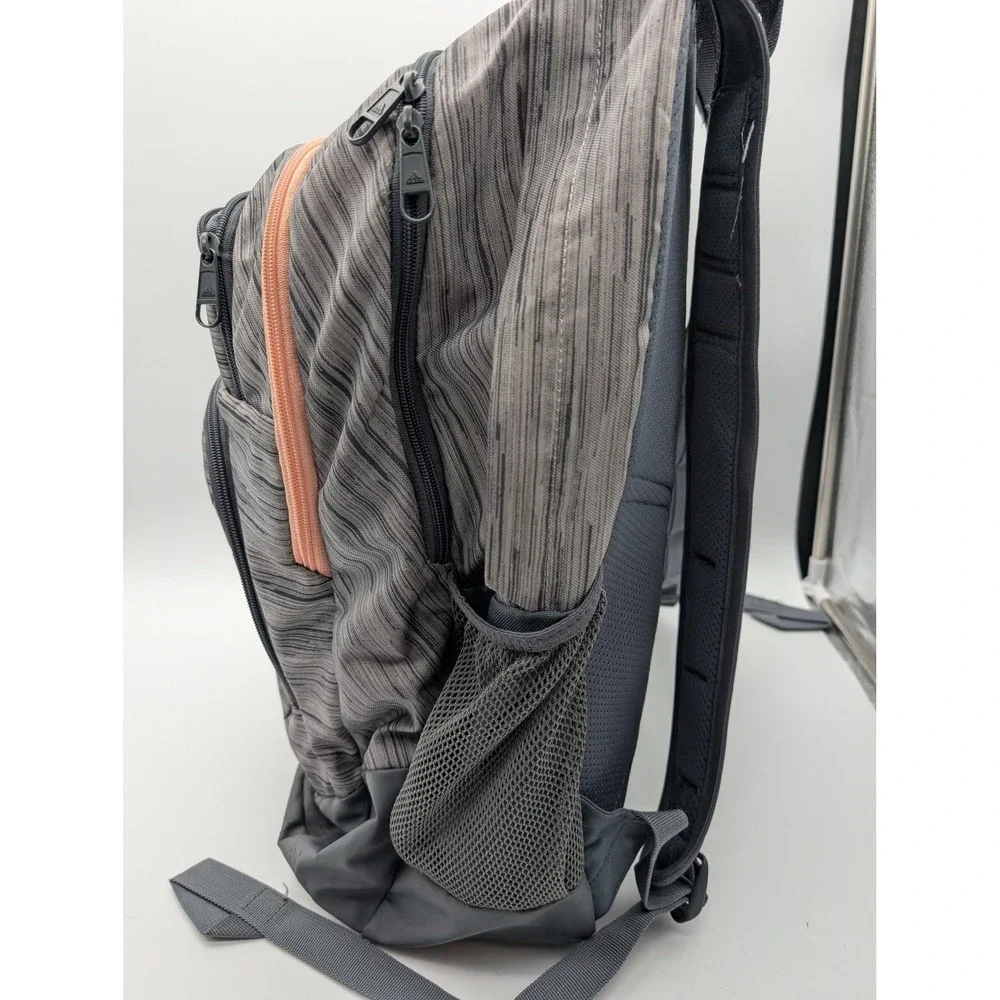 Adidas LoadSpring Backpack Gray Space Dye Coral Blue School Travel Bag